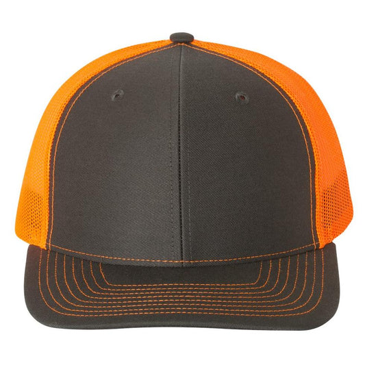 Richardson 112 Truck Snapback - Charcoal/Neon Orange